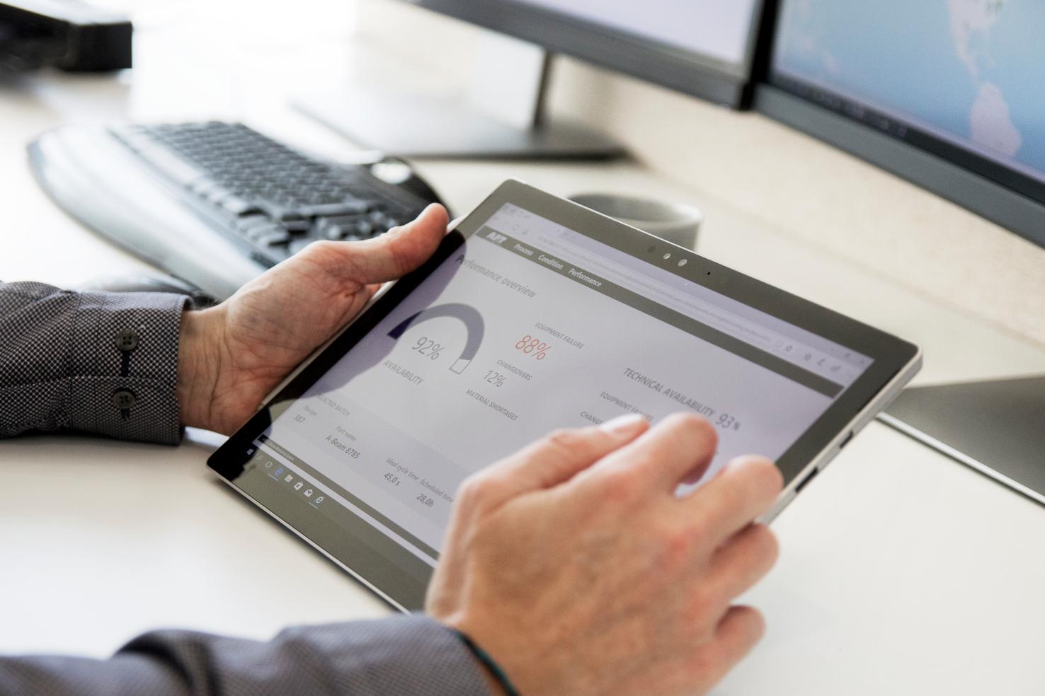 Production data can be presented on the customer’s or the operator’s smartphone, laptop or tablet. 