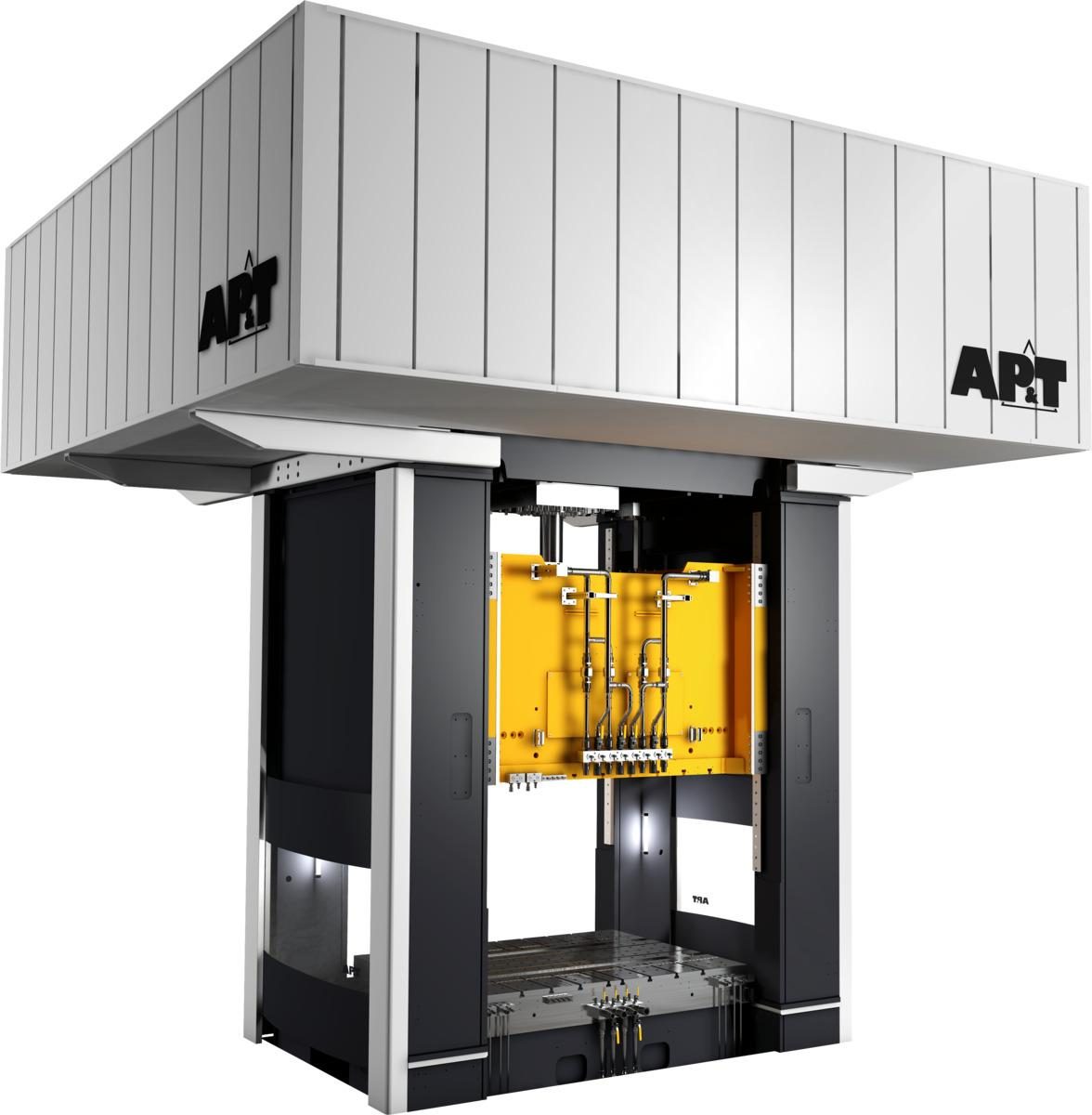 AP&T の油圧式サーボプレス機は、従来型の油圧式プレス機と比べ、エネルギー消費を 40 ～ 70% 削減できます。 